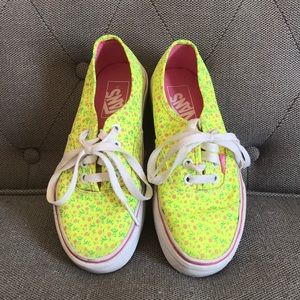 Pink Flower Vans-Size 5US